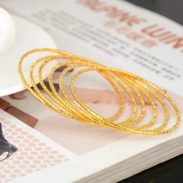 Мода 6 шт. сплава детей золотистые браслеты комплект многослойный браслет Браслеты для маленьких девочек Аксессуары