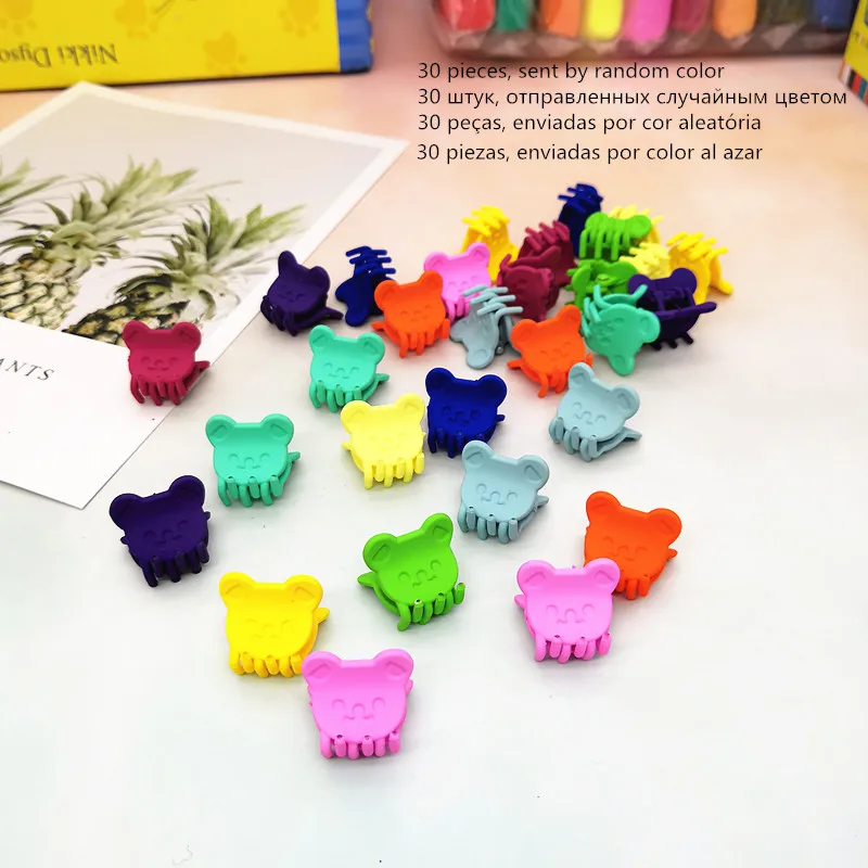 30PCS cartoon animal candy colorful mini hair claw clip bear bunny rabbit jaw clip hair accessories for toddlers kids girls