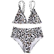 Новое женское сексуальное леопардовое нижнее белье, спальный костюм, пуш-ап, уплотненный бюстгальтер, пляжный костюм, очаровательное женское сексуальное бикини