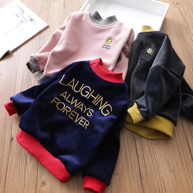 

new baby girl sweatshirt long sleeve warm kids hooded sweatshirt and tops children winter clothes girls thicken outerwear 2-7T
