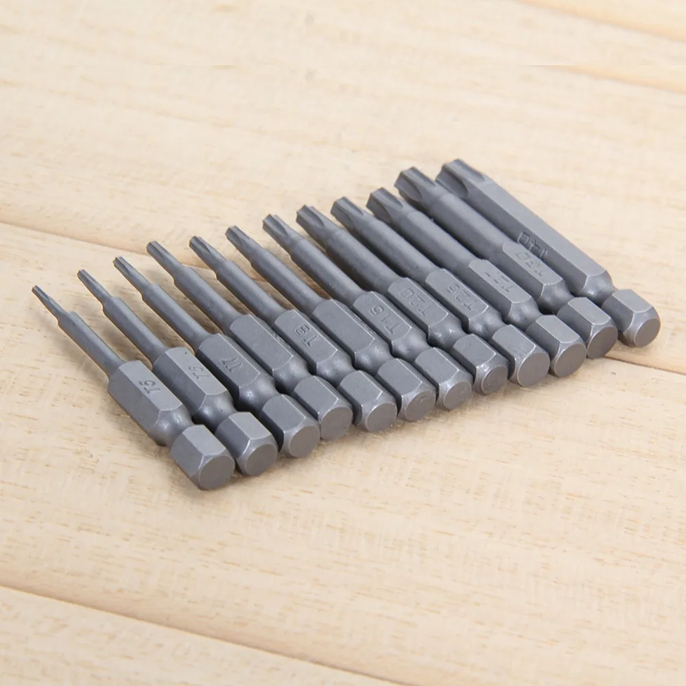 12pcs 50mm Installed St5-t40 Alloy Steel Torx Magnetic Plum Batch Head Screw Tools Screwdriver Bit Screwdriver Set