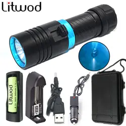 Litwod Z30D68 5000LM XM-L2 погружения 80 м светодиодный фонарик Дайвинг фонарик свет лампы Плавная затемнения Кемпинг Lanterna