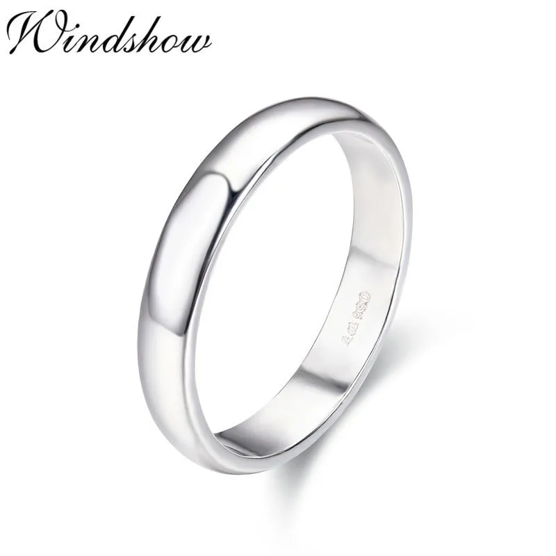 

990 Pure Sterling Silver D Shape Thick Band Rings For Women Wedding Engagement Jewelry Finger Anillos Bague Aneis bijoux Anillo