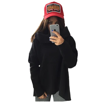 

Women Winter Hoodies Scarf Collar Long Sleeve Fashion Casual Style Sweatshirts