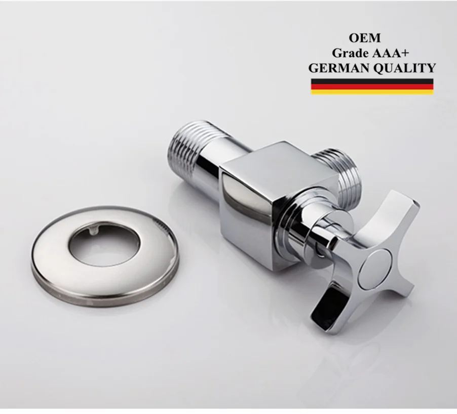 

Angle Valves 1/2 for Toilet Kitchen Bathroom Solid Brass Chrome Plated Valve control Accessories OEM Grade AAA+ Quality Warranty