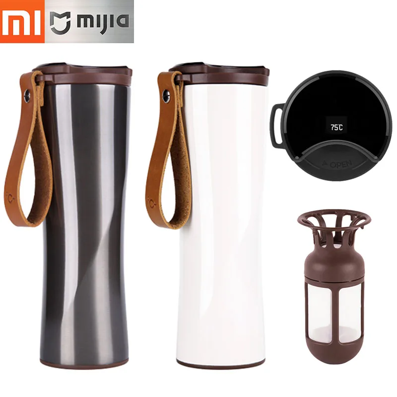 

Xiaomi Vacuum Flasks Moka Smart Vacuum Bottle Coffee Thermos Touch Temperature Display Travel mug Stainless Steel Coffee Cup