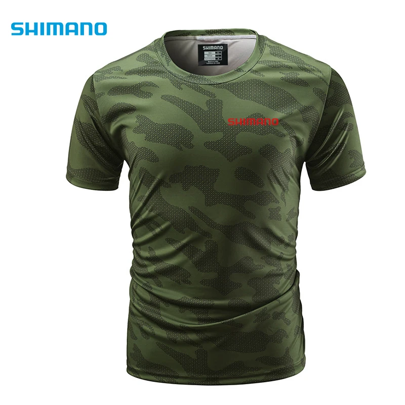 

Shimano Summer Clothing for Fishing Camouflage Outdoor Fishing Tshirt Breathable Letter Short Sleeve Top Quality Fishing Tee