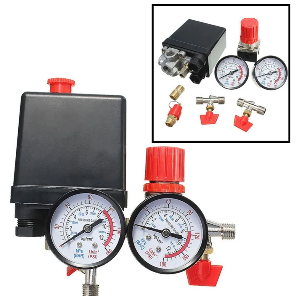 Válvula de Pressão Jinshengdaair Compressor Interruptor Manifold Alívio Regulador Calibres 120psi 4 Jinshengdaair compressor válvula de pressão interruptor manifold