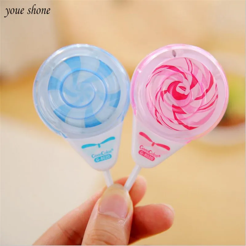 2PCS Cute Kawaii Pencil Sharpener Mini Lollipop Double Hole Pencils