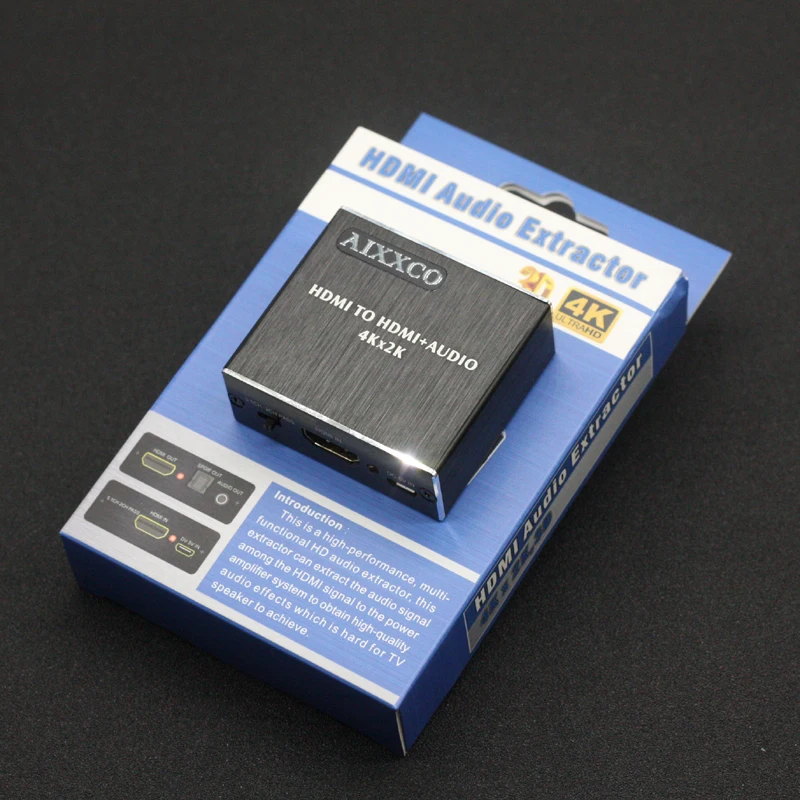 Аудио экстрактор AIXXCO HDMI в с оптическим TOSLINK SPDIF + 3 5 мм стерео аудио конвертер