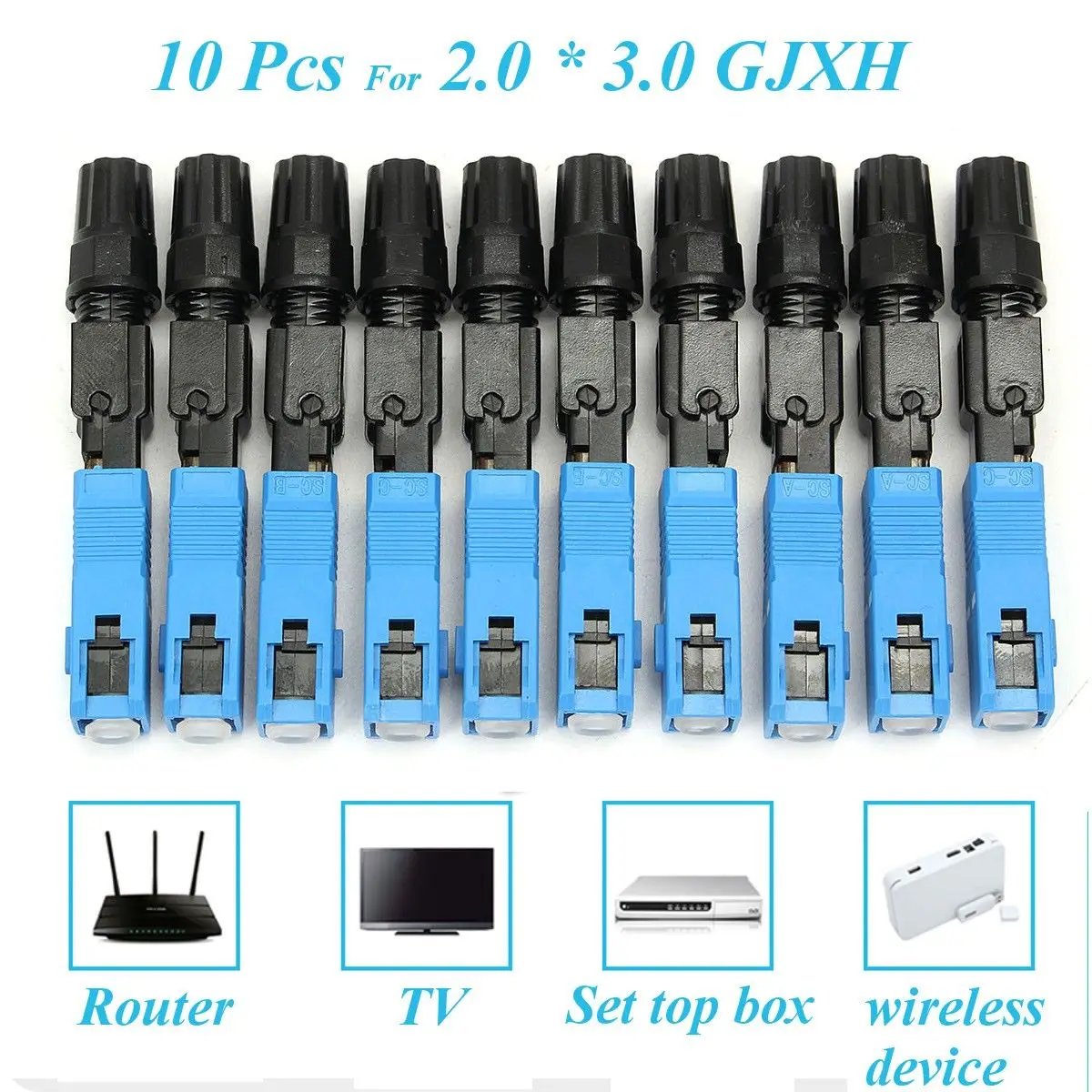 

10Pcs/Set SC-UPC-P Fiber Optic Connector Embedded Quick Connector Adapter Cold FTTH SC Single Mode UPC Fast Conector Adapter Kit