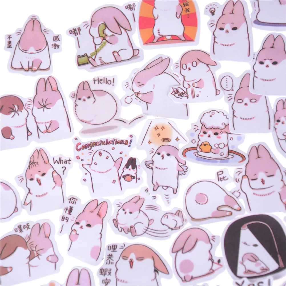 Новинка 40 шт./лот новинка наклейка для домашних животных из серии Kawaii Chubby Rabbit