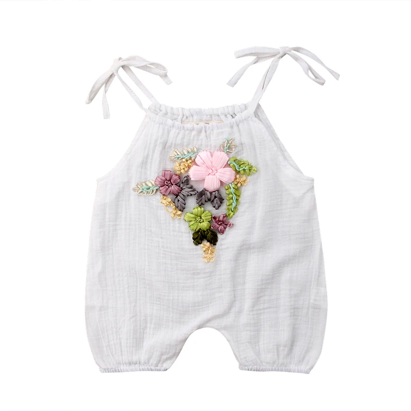 Одежда для новорожденных одежда для малышей Летняя одежда для девочек от 0 до 24 месяцев, милый комбинезон О-образный воротник, без рукавов