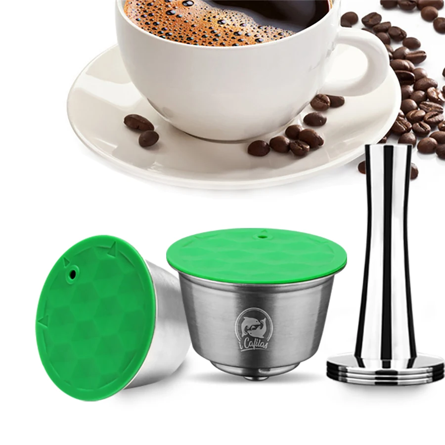 

ICafilas Reusable Dolci Gusto STAINLESS STEEL Metal capsule Compatible with dolce gusto coffee Machine Refillable capsule