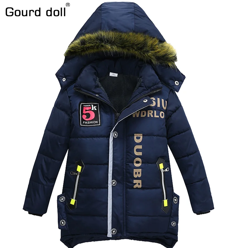 

2017 New boy winter jackets & coat child hooded jacket baby kid warm clothes fashion coat long Children fashion Outerwear & Coat