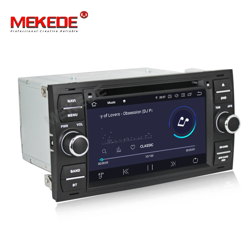 Perfect MEKEDE Car Multimedia Player GPS Android 9.0 2 Din For Ford/Mondeo/Focus/Transit/C-MAX Car Radio Bluetooth DVR Autoradio DSP 4