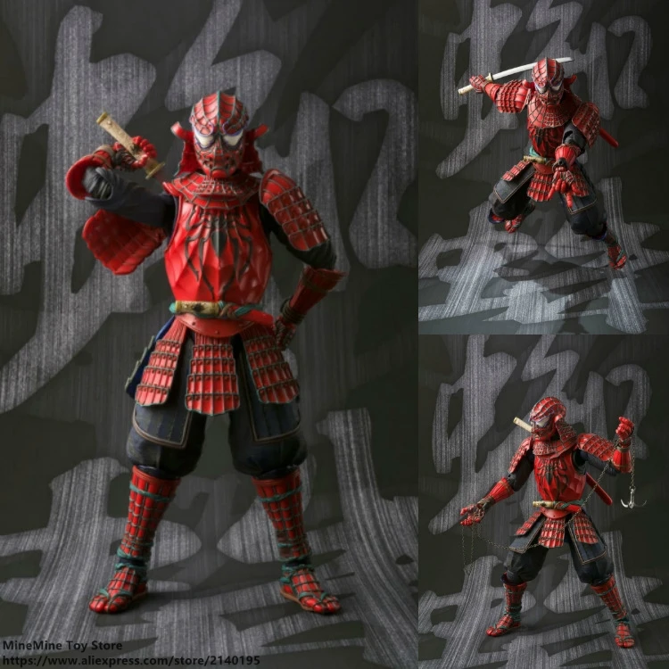 

DISNEY Marvel Ninja warrior Spiderman 18cm Action Figure Anime Mini Decoration PVC Collection Figurine Toy model for children