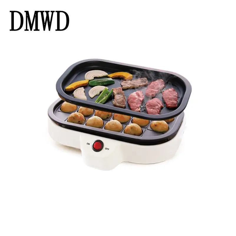 

DMWD Electric Octopus Ball Maker BBQ Grill Barbecue Plate 800W Takoyaki Machine Meat Roast Baking plate steak fying pan 20 Holes