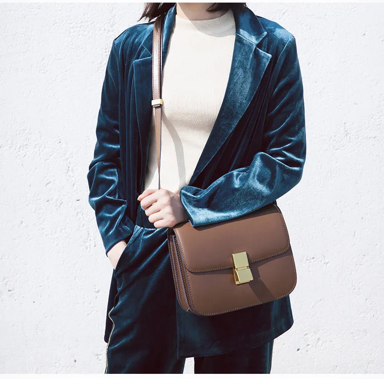Брендовая дизайнерская женская сумка-сэтчел, твердая яловая кожа, Сумка с клапаном, классическая женская сумка через плечо, сумка в ретро стиле, маленькая сумка
