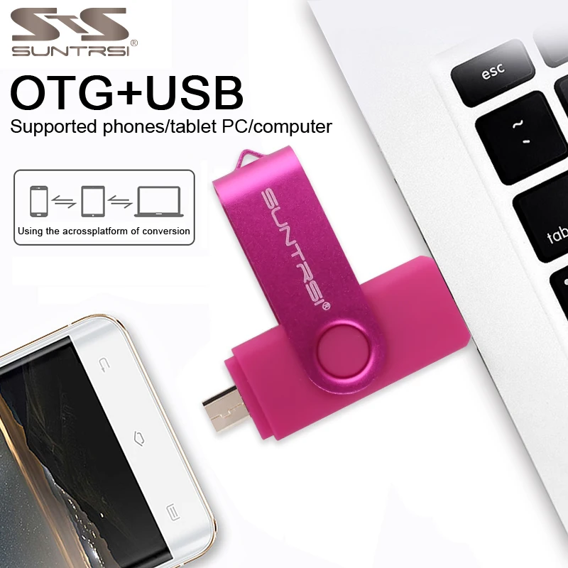 Suntrsi usb флешка 64 ГБ 32 флеш накопитель OTG Внешняя память 16 Гб Флешка 8 для смартфона