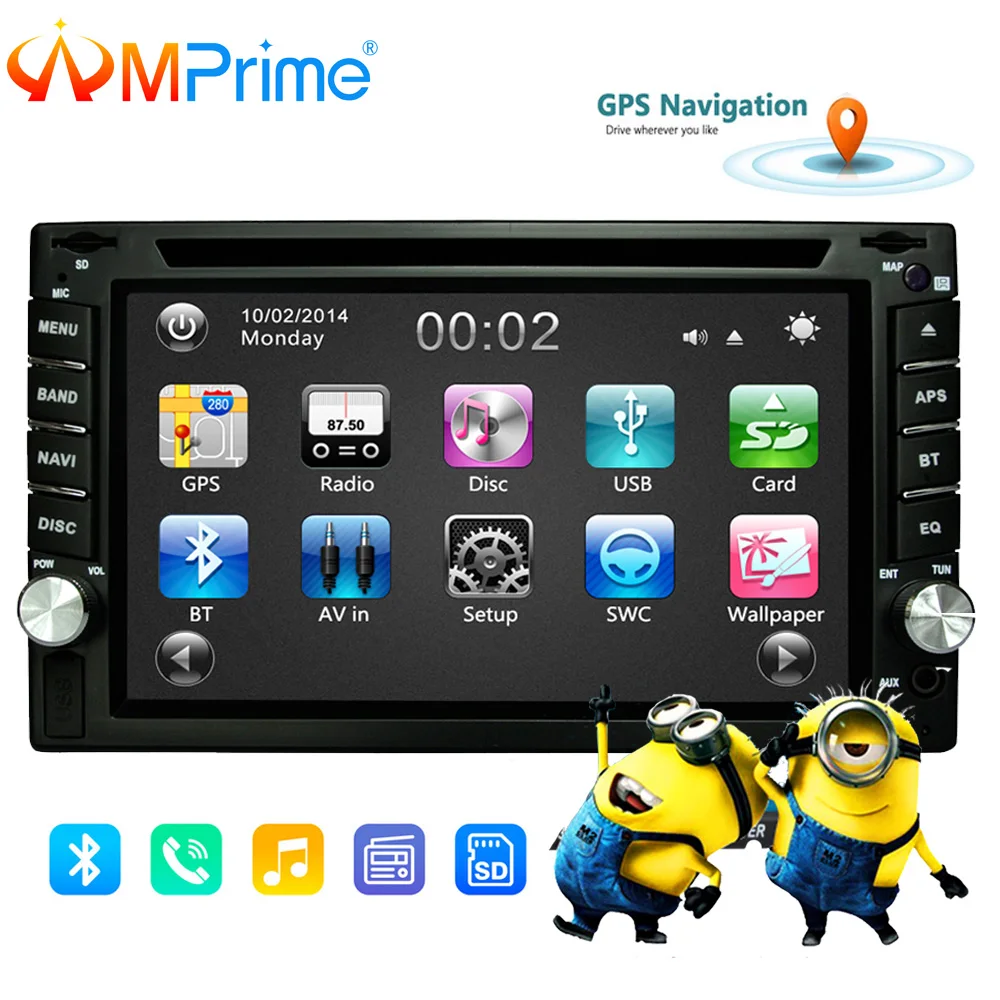 

AMPrime 2 din Universal Car Radio Double Car DVD Player GPS Navigation In dash Car Audio Stereo Video Car multimedia MP5 Player