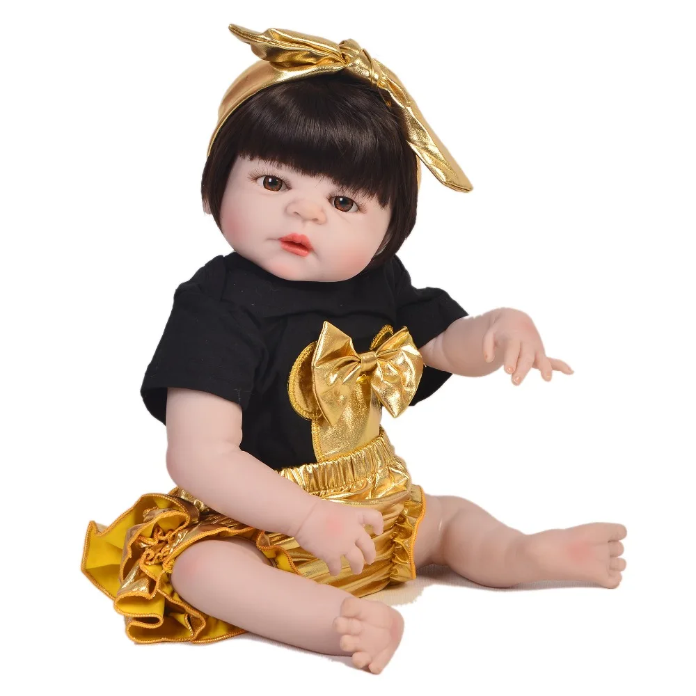 

Bebes Reborn full silicone reborn baby girl dolls 23"57cm baby alive realista menina bonecas reborn child gift toy dolls