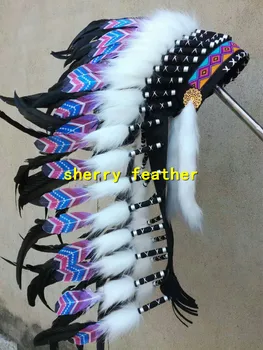 

Feather headdress headpiece handband Halloween feather costume dance wear party supply