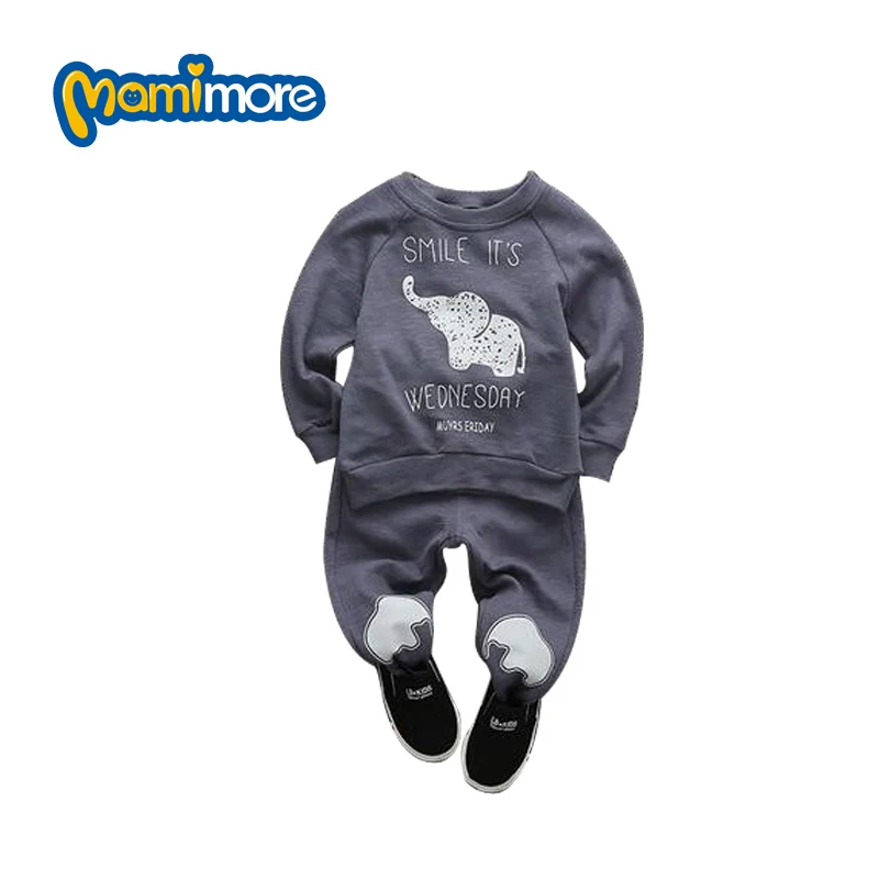

Mamimore Cute Elephant Pattern Korean Cotton Baby Boys Clothes Sets 2017 Spring Children's Clothing Baby Boys Suits Outfits