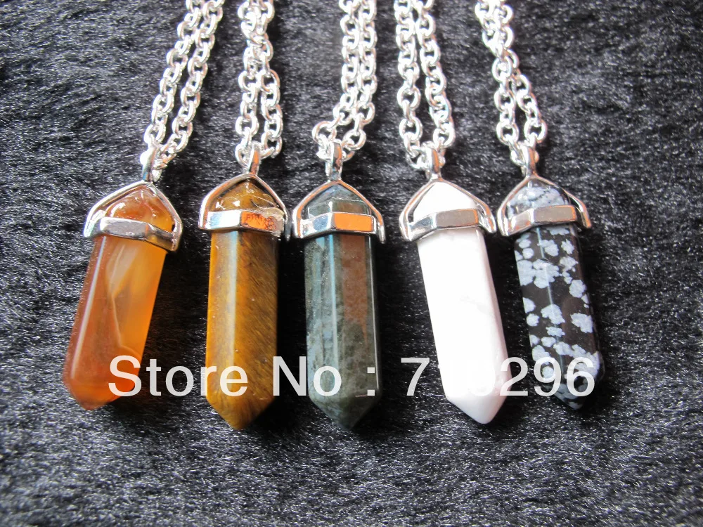 Ожерелье из натурального камня с посеребренным покрытием 10 шт./лот|necklace usb|stone