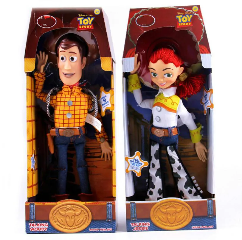 

2019 Toy Story 3 Talking Jessie Woody PVC Action Toy Figures Model Toys Speaking Sheriff Woody Collectible Doll Free Shipping