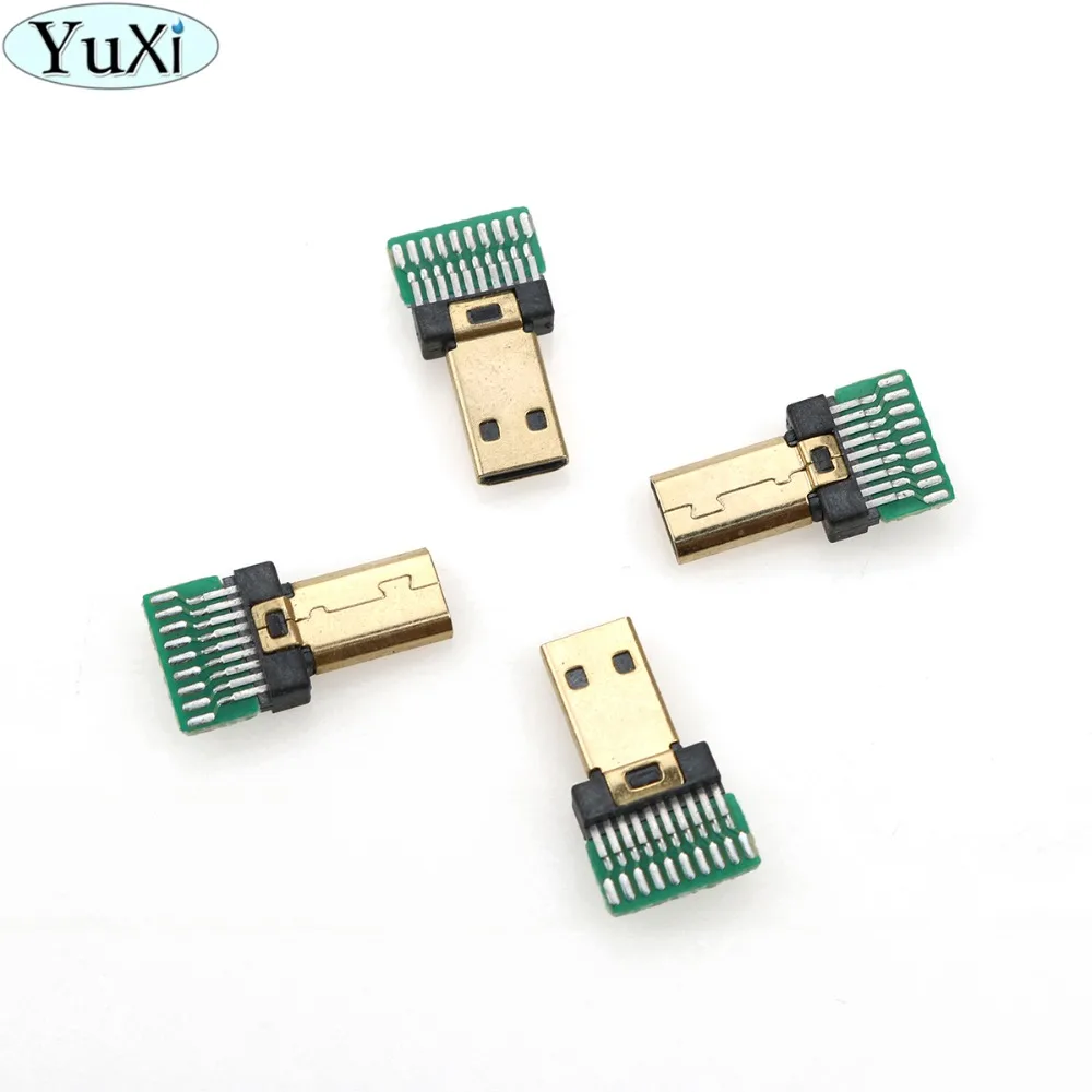 

YuXi 10pcs/lot HDMI Jack D Type Micro HDMI Male Plug with PCB board Gold Plated