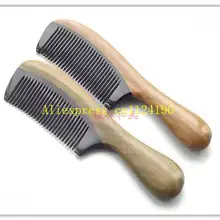 20 шт./лот Макияж для волос парикмахерские инструменты Бык Рог зеленый сандаловое дерево расчески на ручке головы массажёр кожи головы расчески