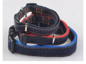 

C21 Fashion Pet dog cat Jeans collar Cool Puppy dog Denim & Nylon harness collar for Chihuahua Poodle