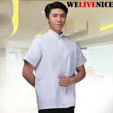 Брендовая униформа медсестры с коротким рукавом костюм белые пальто стоматолога красота лаборатория рабочая одежда для мужчин и женщин#6213