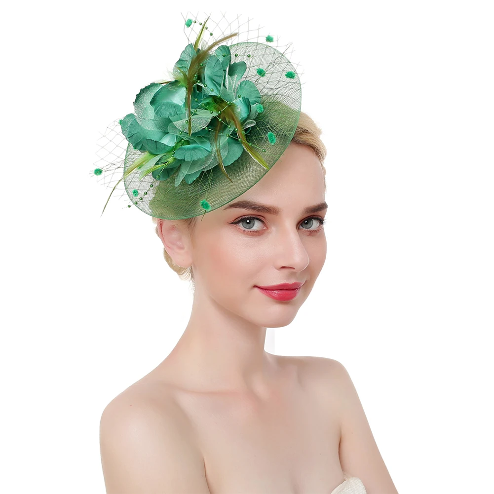 Women Headband Fascinators Hat Tea Party Derby Wedding Cocktail Flower Hair Clip