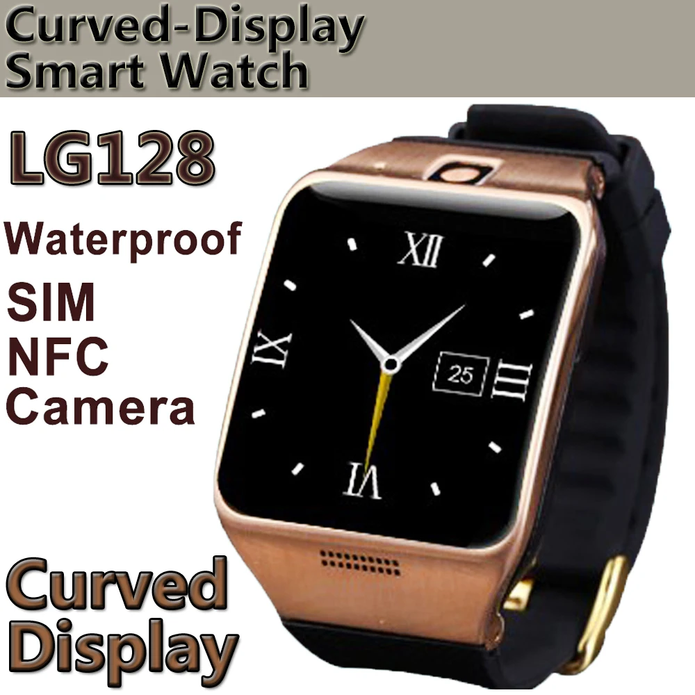 

LG128 Smart Watch wearable with NFC, Support SIM Card 1.3mp Camera Remote Capture Sleep Monitor Waterproof Wristwatch