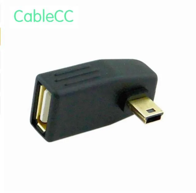 

Mini USB B 5Pin Male to USB2.0 A Female Angled 90degree OTG Host adapter