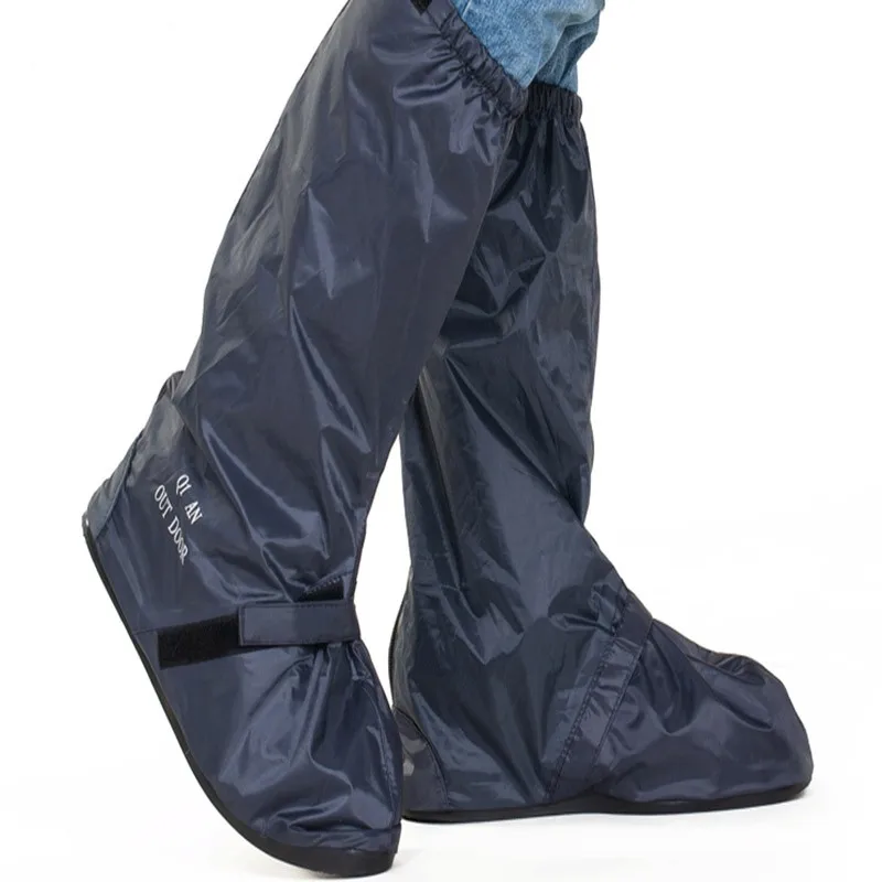 Темно-синие Чехлы для обуви многократного применения ПВХ дождливый мотоцикл езда Велоспорт Нескользящие водонепроницаемые бахилы защитные галоши