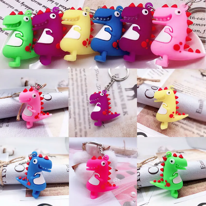 

PVC Women Bag Key Chain Animal Graceful Mobile Phone Car 12 Colors Exquisite Party Dinosaur Hot Sale Girls Cartoon 1PC Seaside