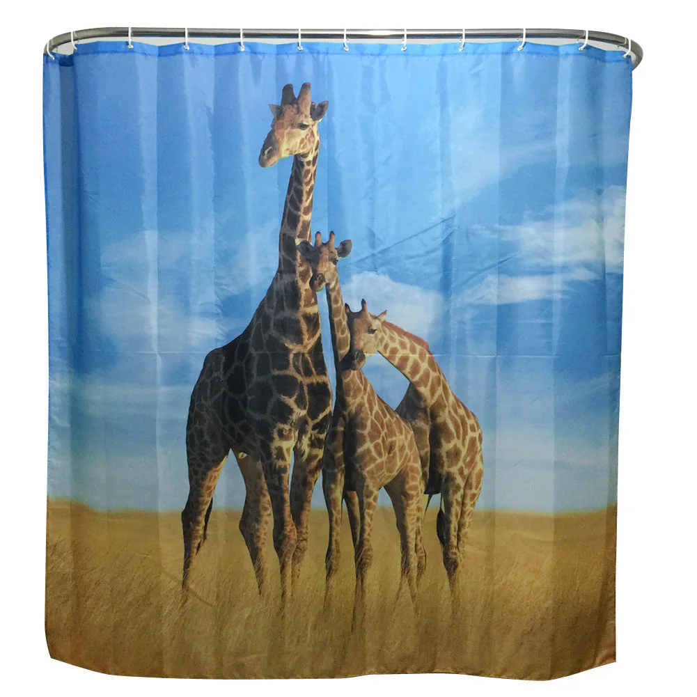 Buy Polyester Shower Curtain Giraffe Waterproof Home