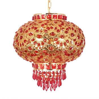 

Bohemia FREE SHIPPING 2013 Festival lantern red crystal lantern balcony pendant light rotation BXY19