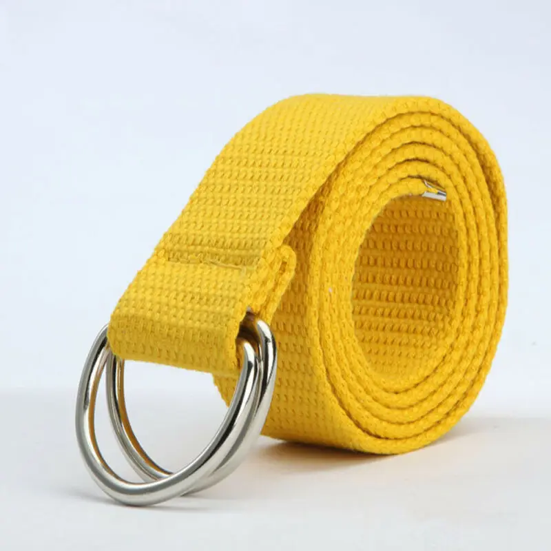 

2019 New Womens Mens Cotton Fabric Canvas Belt Army Combat Webbing Silver Buckle Belts White Black Blue Yellow