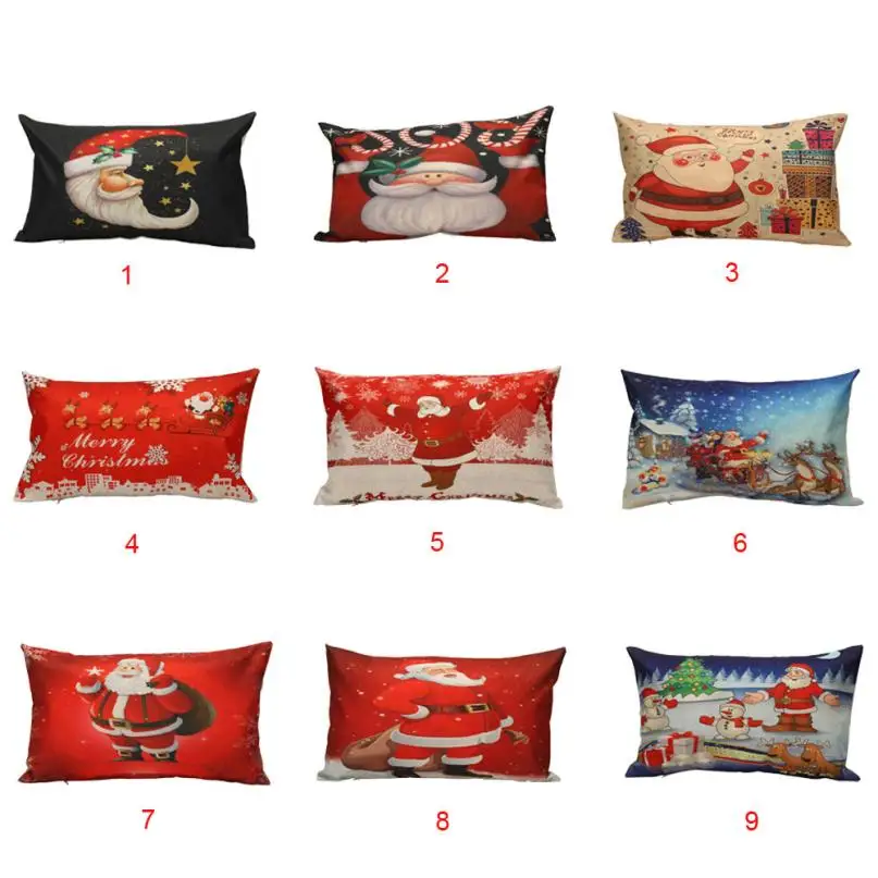 

2018 Pillow Case 30*50 Christmas Pillow Sofa Waist Throw Cushion Cover Home Decor NEW DE6