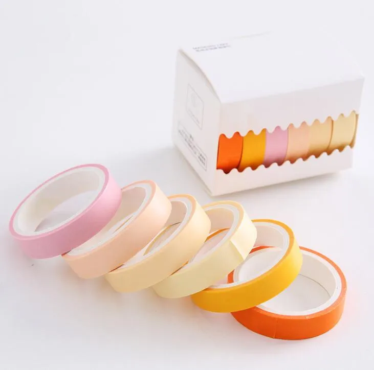 

6pcs/set Decorative Washi Tape Set Stickers Scrapbooking Cute Stationery School Supplies