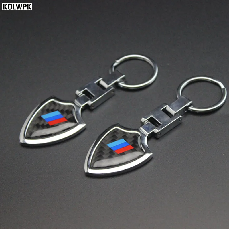 

1pcs NEW carbon fibre Keychain Keyring for For BMW M Power 1 2 3 5 7 series X1 X3 X4 X5 X6 E90 F10 M1 M3 M5 F20 F30 Car Sticker