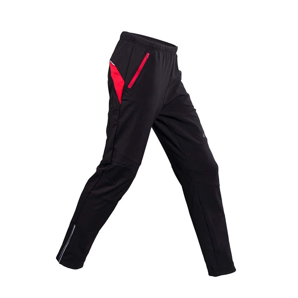 

Men's Windproof Athletic Pants Winter Outdoor Sports Black Breathable Soft MTB Bike Bicycle Riding Elastic Waist Pants Long Pant