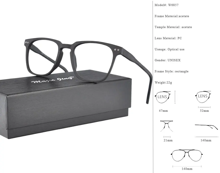 Магия Jing ацетат по рецепту очки RX оправы полный обода очки, очки W6857