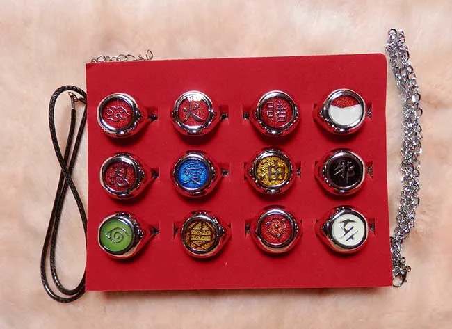 

wholesale Fashion Naruto Rings Set Full Set Akatsuki Cosplay Member 's Uchiha Itachi Cosplay Ring 3 styles anime accessories
