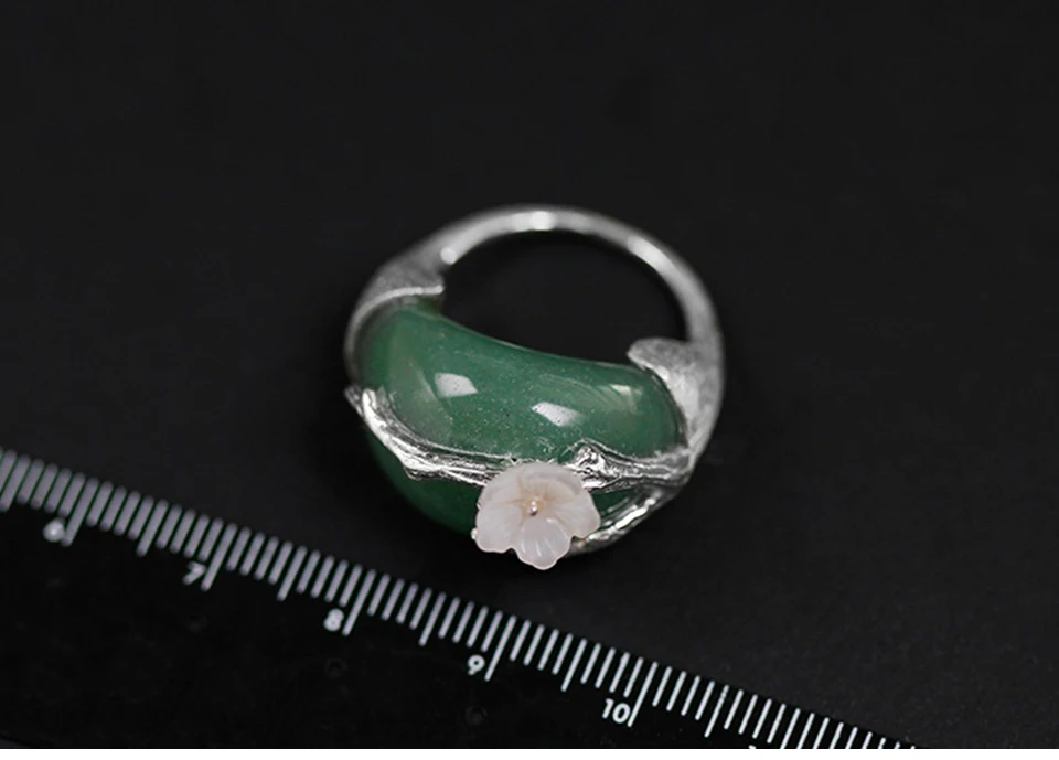 Silver with Green Stone-6