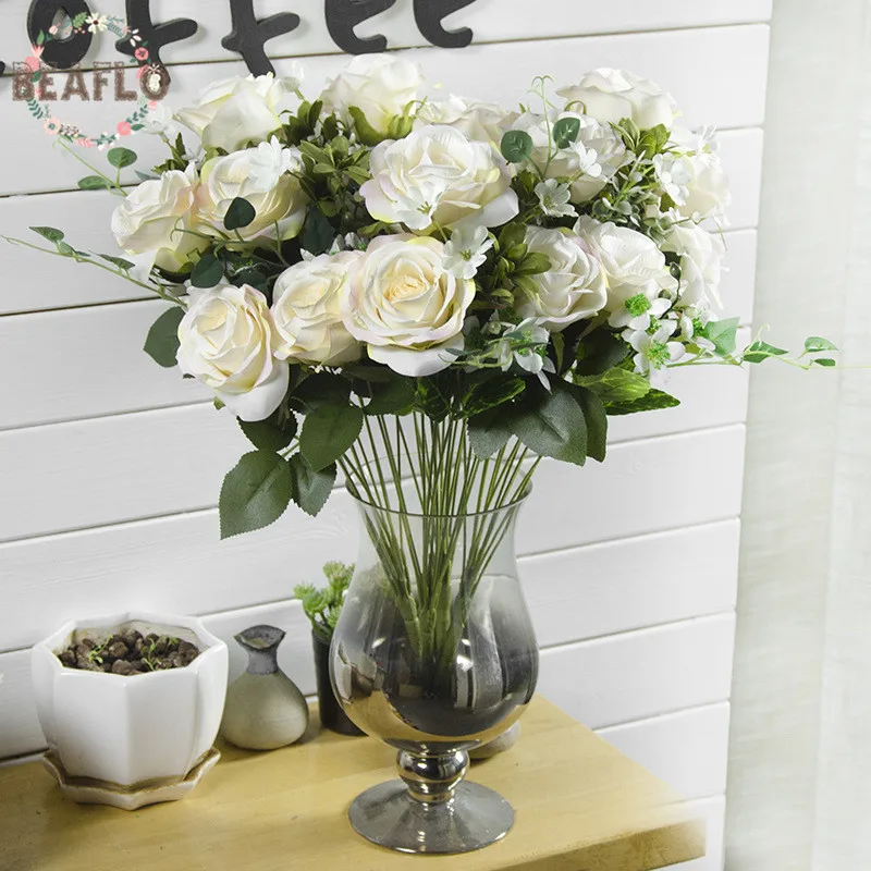 1 букет европейских искусственных цветов 11 голов Розы Свадебные цветы флористика праздник Декор дома 5 цветов